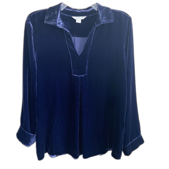 Sundance Velvet Silk Blend  Pullover Top Blue Size PS - Picture 9 of 9